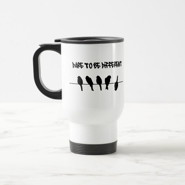 Mug De Voyage Des oiseaux sur un fil - osez être différent (Gauche)
