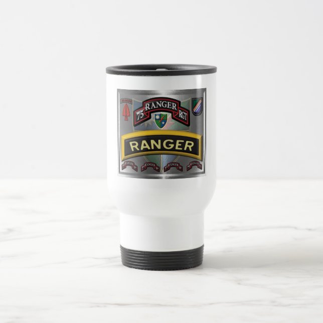 Mug De Voyage Design amélioré 75e régiment de Rangers blancs (Centre)