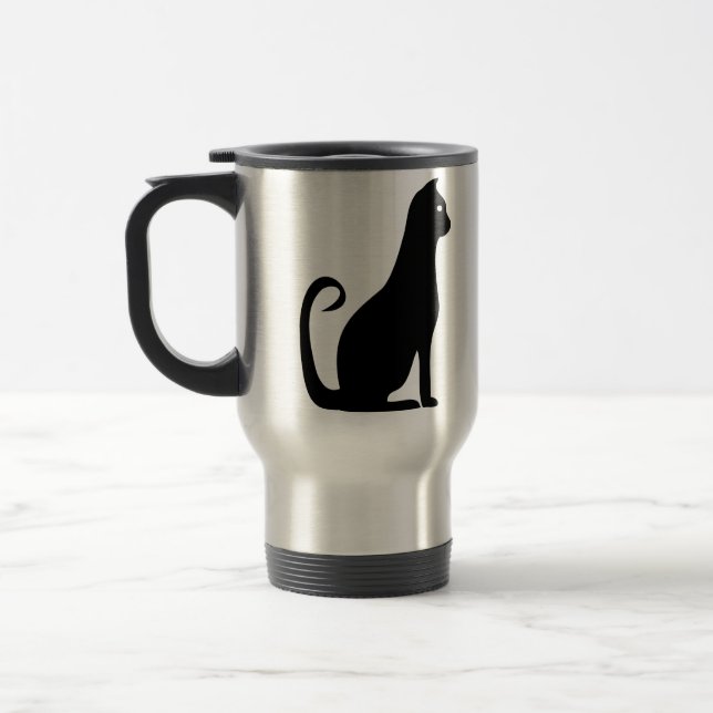 Mug De Voyage Design de chat noir (Gauche)