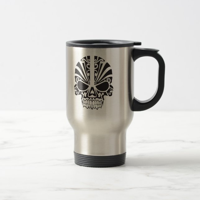 Mug De Voyage Design graphique décoratif noir crâne (Droit)