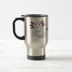 Mug De Voyage Dessin animé d'axolotl rose adorable