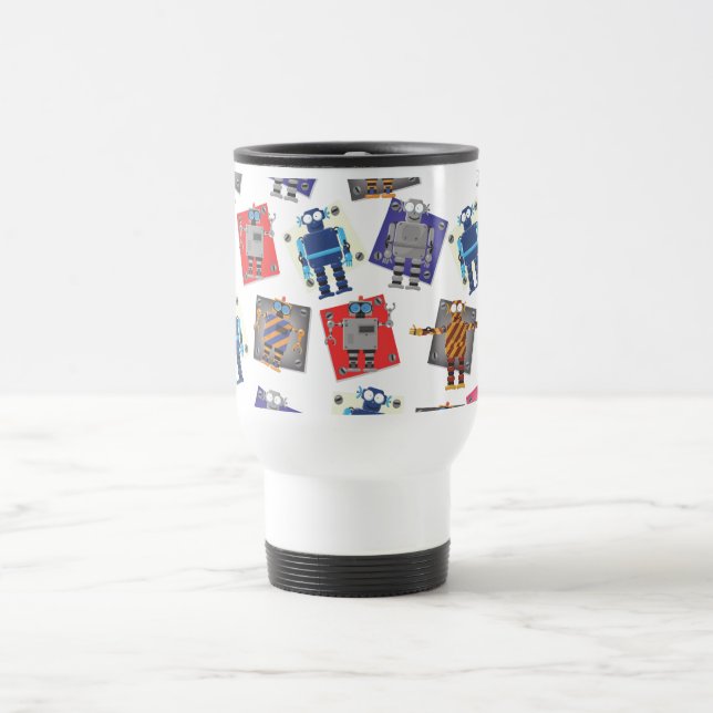 Mug De Voyage Dessin Animé de Robot Mécanique (Centre)