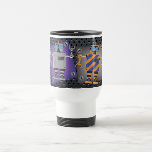 Mug De Voyage Dessin Animé de Robot Mécanique (Centre)