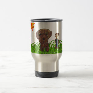 Mug De Voyage Dessin de garçon et de chien