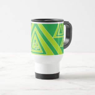 Mug De Voyage Dessin des forêts Abstraites des triangles verts