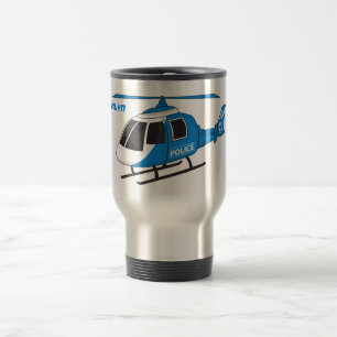 Mug De Voyage Dessin d'hélicoptère du service de police mignon