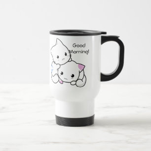 Mug De Voyage Dessin mignon de chaton de garçon et de fille dan