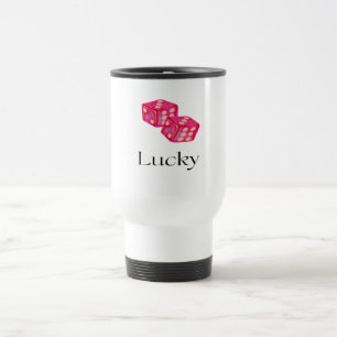 Mug De Voyage Deux dés transparents roses graphique porte-bonheu