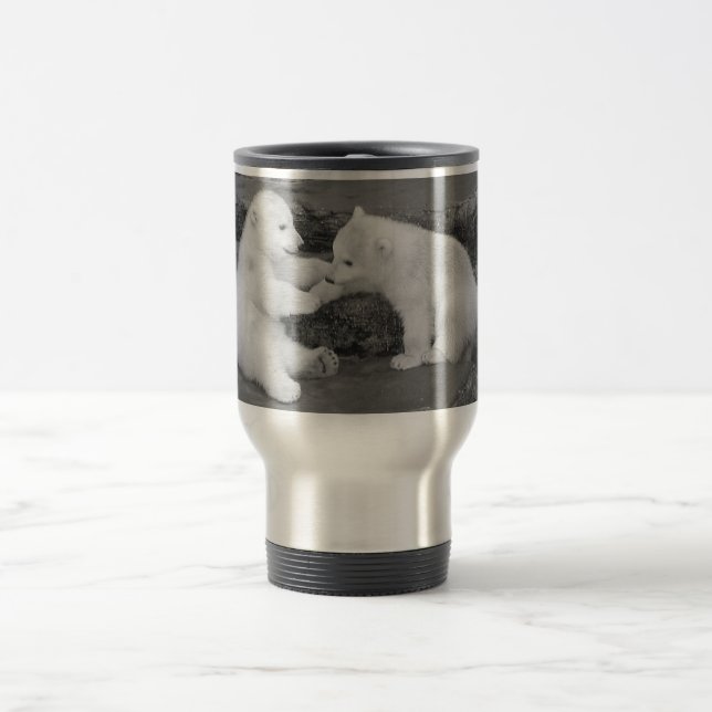 Mug De Voyage Deux petits animaux d'ours blanc (Centre)