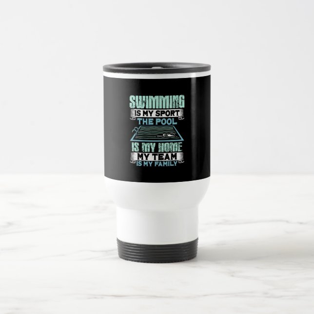 Mug De Voyage Devis de natation amusant (Centre)