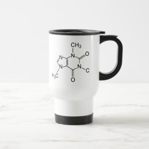 Mug De Voyage Diagramme chimique de la molécule de caféine