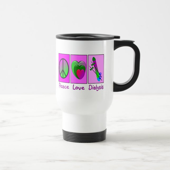 Mug De Voyage Dialyse de l'amour de la paix (Droite)