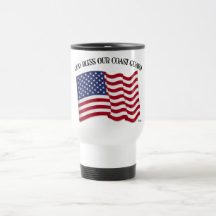 Mug De Voyage DIEU BÉNISSE LA GARDE CÔTIÈRE avec & drapeau améri