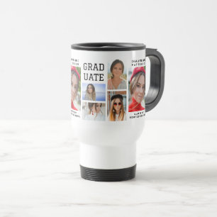 Mug De Voyage Diplômé en multi-photo de script moderne