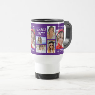 Mug De Voyage Diplômé en multi-photo de script moderne