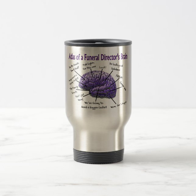 Mug De Voyage Directeur funéraire / Morticienne Funny Brain Desi (Centre)