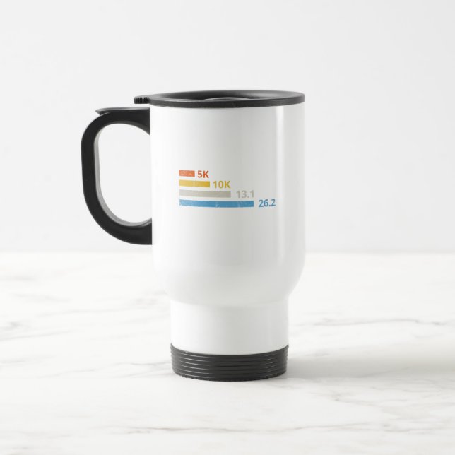 Mug De Voyage Distances de course I - 5K 10K 13,1 26,2 Marathoni (Gauche)