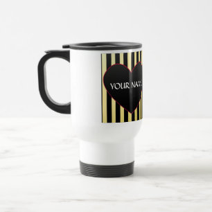Mug De Voyage do-it-yourself VOYAGEZ AVEC LE COEUR ET LES STRIPE