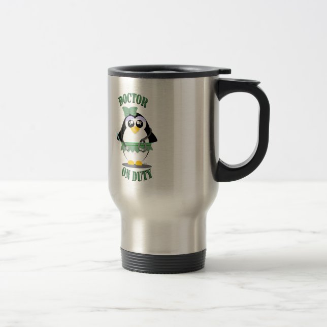 Mug De Voyage Docteur pingouin en service (femelle) (Droit)