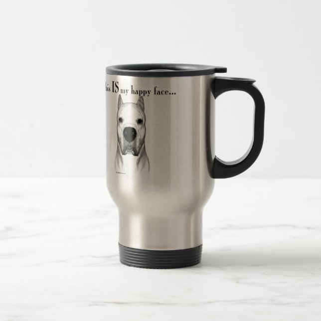 Mug De Voyage Dogo Argentino Joyeux Visage (Droit)