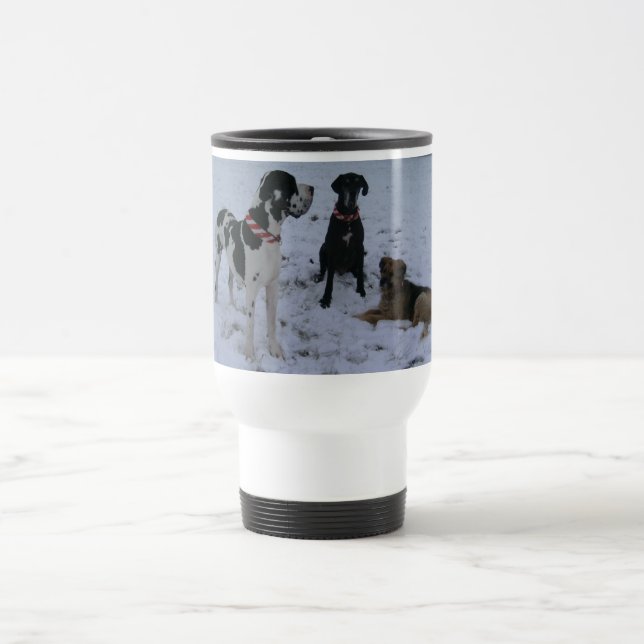 Mug De Voyage Dogue allemand, great dane, chiens, Noël (Centre)