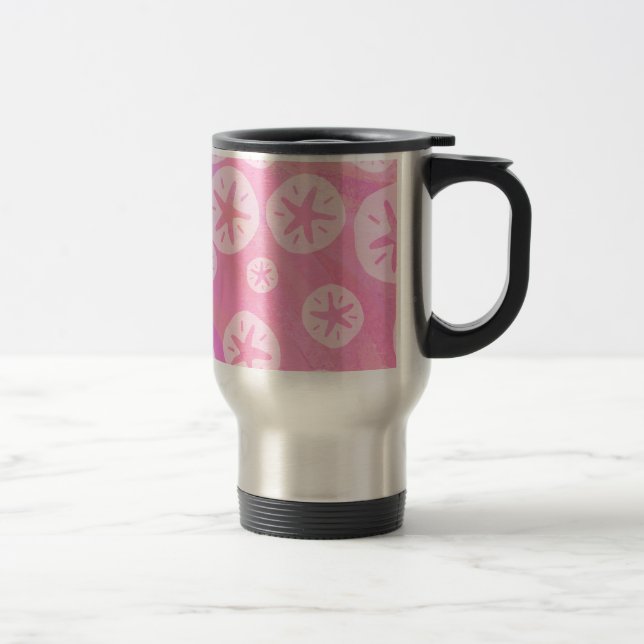 Mug De Voyage Dollar de sable blanc et rose (Droit)