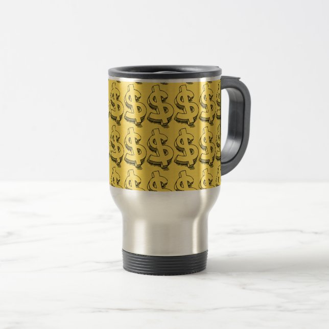 Mug De Voyage dollar or (Devant droit)
