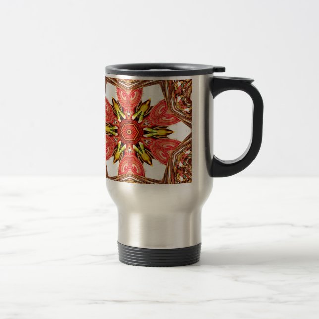 Mug De Voyage Doodle Floral Art Imprimer (Droit)
