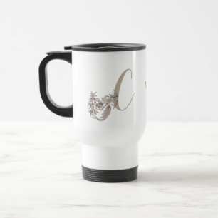 Mug De Voyage Dove Elegant Monogramme Initial C Votre Nom 