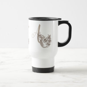 Mug De Voyage Dove Elegant Monogramme Initiale A Personnalisé