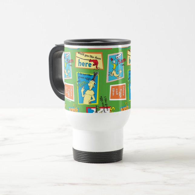 Mug De Voyage Dr. Seuss Les œufs verts au jambon citations d'his (Devant gauche)