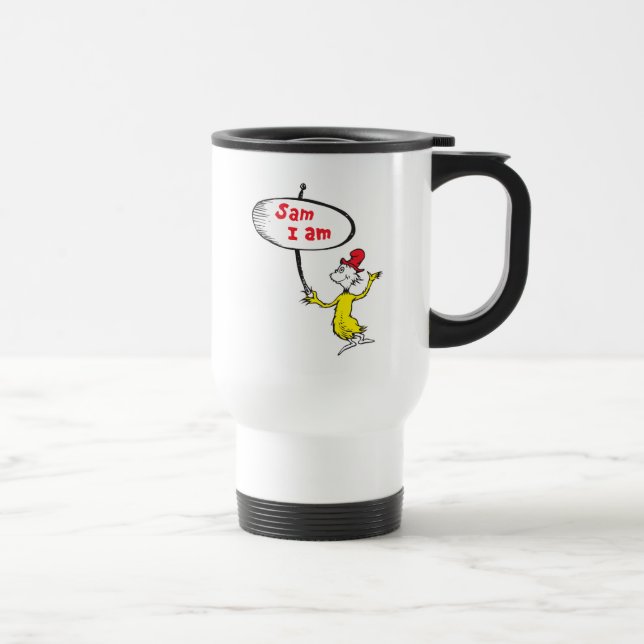 Mug De Voyage Dr. Seuss | Sam-I-Am tenant un panneau (Droite)