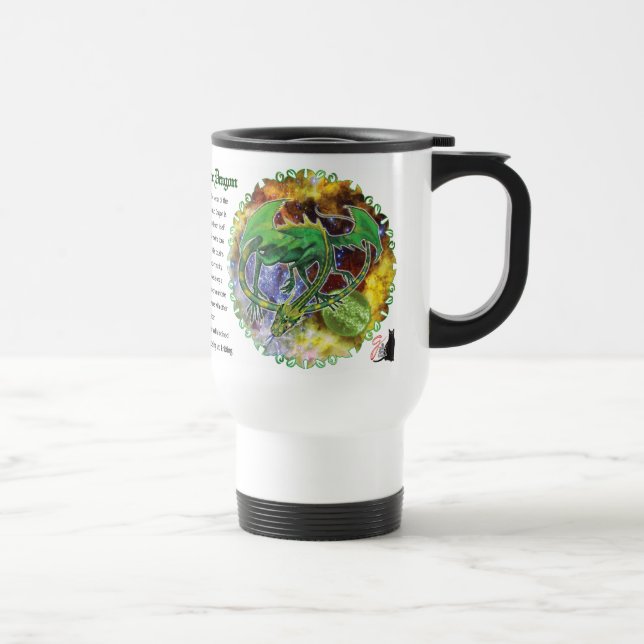 Mug De Voyage Dragon Cosmique Émeraude (Droite)