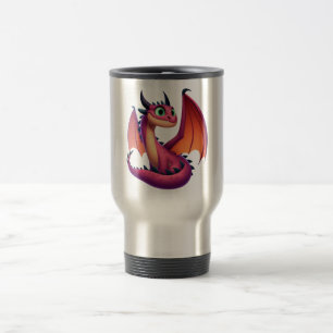 Mug De Voyage Dragon de dessin animé mignon violet/rouge