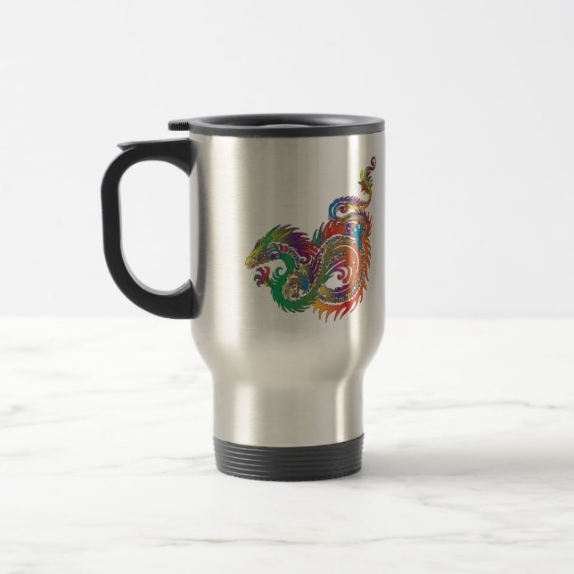 Mug De Voyage Dragon tribal coloré (Gauche)