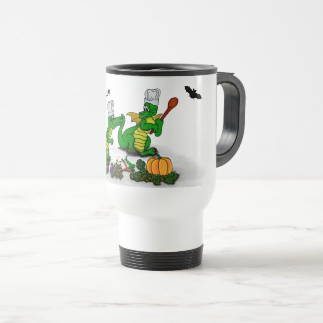Mug De Voyage Dragons - Joyeux Halloween ! Aujourd'hui je vais c (Devant droit)