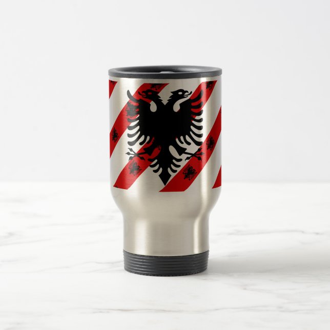 Mug De Voyage Drapeau à rayures albanais (Centre)