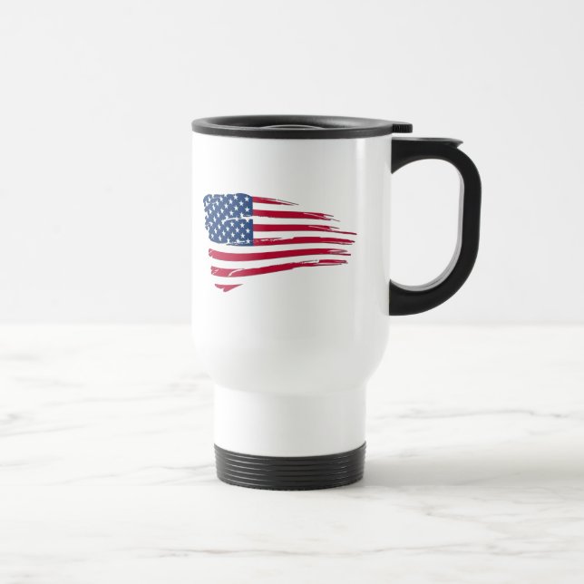 Mug De Voyage Drapeau américain en lambeaux (Droite)
