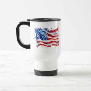 Mug De Voyage Drapeau américain USA Aquarelle 4 juillet