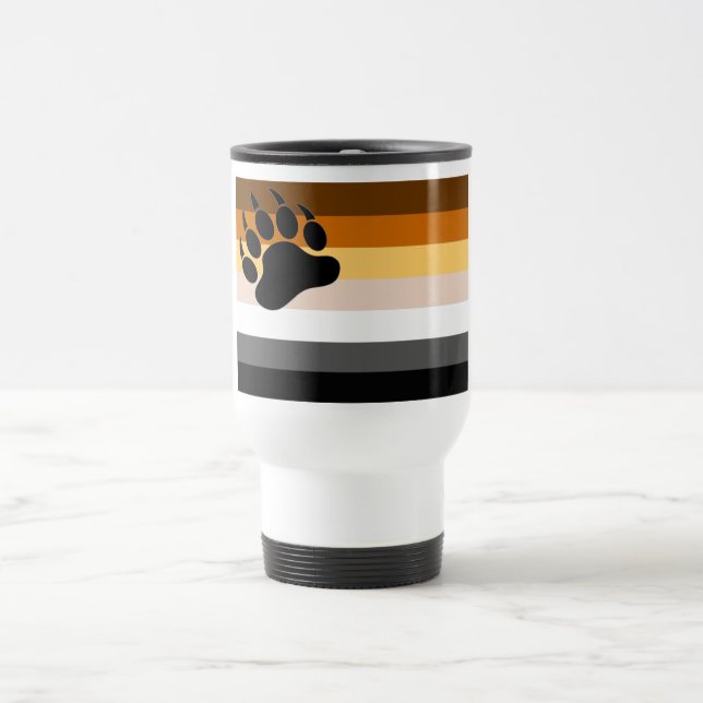 Mug De Voyage Drapeau aux couleurs de la fierté de l'ours patte  (Centre)