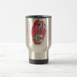 Mug De Voyage Drapeau bermudien d'empreinte digitale de contact
