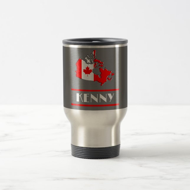 Mug De Voyage Drapeau Canada avec votre nom (Centre)