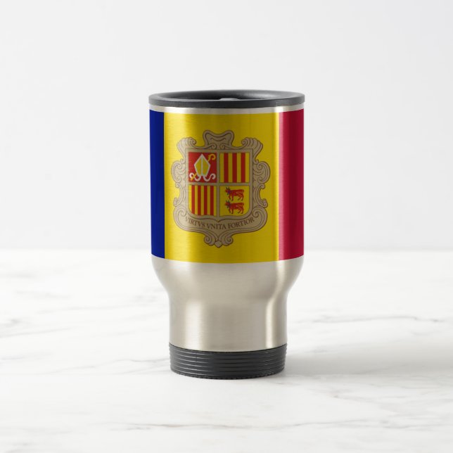 Mug De Voyage Drapeau d'Andorre Voyage / Mug Commuter (Centre)