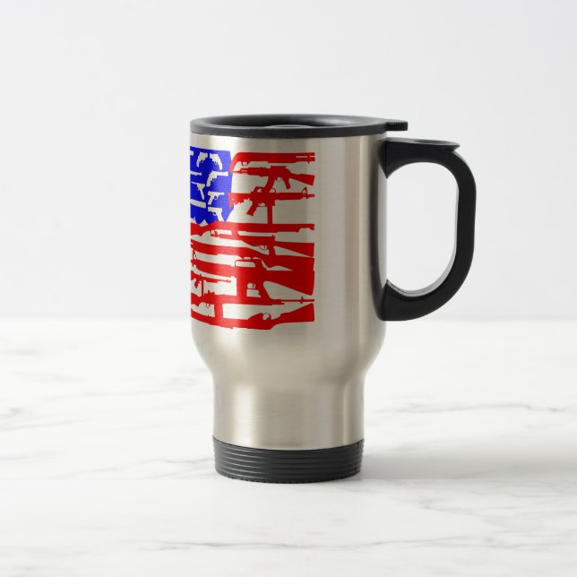Mug De Voyage Drapeau de 2ème amendement d'armes à feu (Droit)