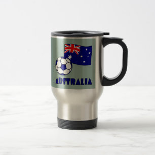 Mug De Voyage Drapeau de balle de football australien bleu sur f