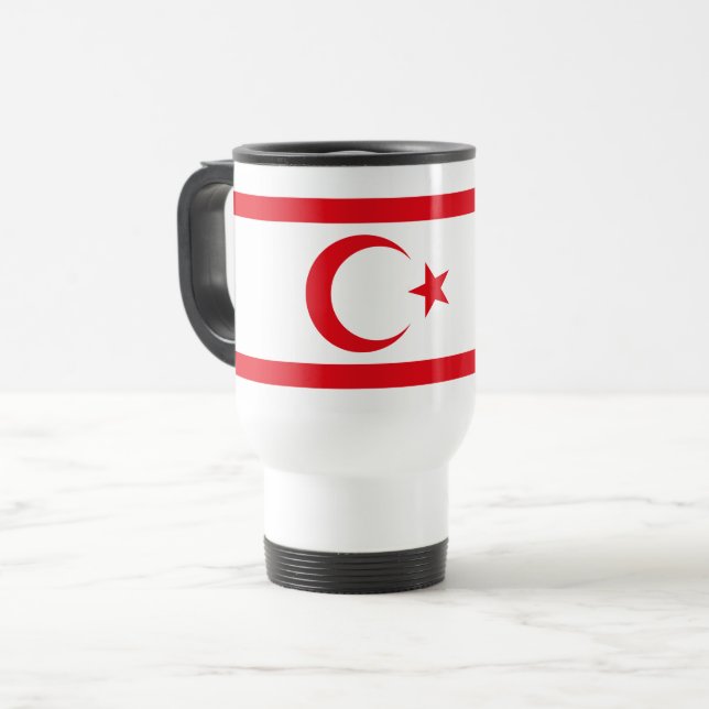 Mug De Voyage Drapeau de Chypre du Nord (Devant gauche)