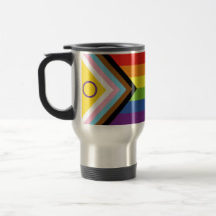 Mug De Voyage Drapeau de fierté intersexe de SlipperyJoe's fond