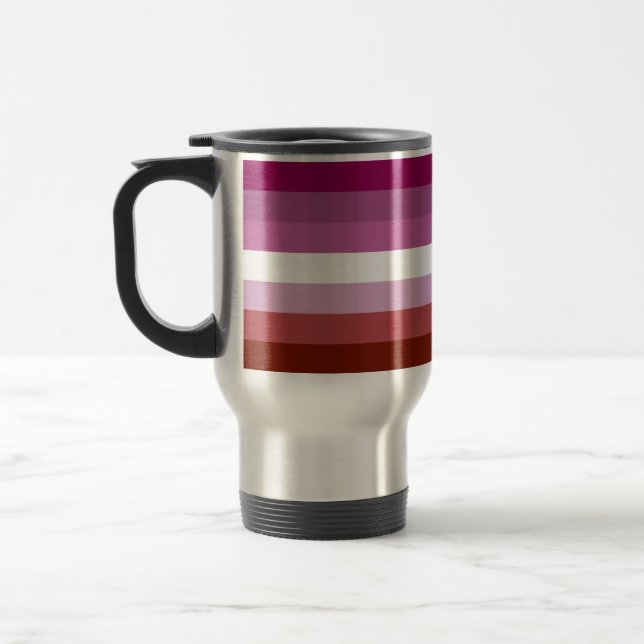 Mug De Voyage Drapeau de fierté lesbienne de SlipperyJoe féminin (Gauche)