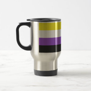Mug De Voyage Drapeau de fierté non binaire de SlipperyJoe's jau