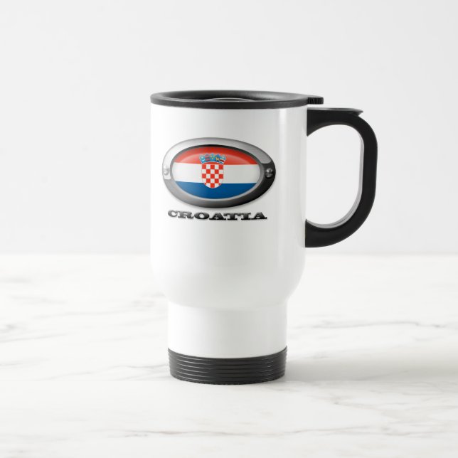 Mug De Voyage Drapeau de la Croatie dans le cadre en acier (Droite)